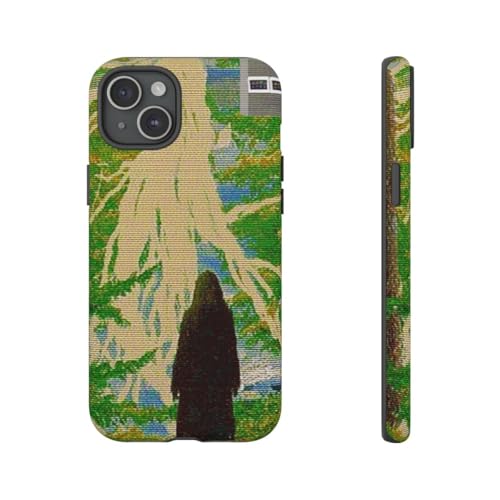 Coque iPhone 15 Plus verte forêt magique mystique - Protection rigide mate