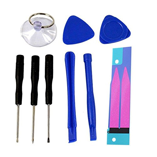 Hongfei 8 Pieces Repair Tool Set Kit Kit de herramientas de reparación de 8 piezas con Batería Pegamento Cinta Adhesiva Rayas Repuestos para iPhone 7 Plus 7 6s Plus 6 Plus 6s 6 5s 5c 5 Ajuste para iPh