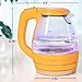 OVENTE Electric Kettle, 1.5L Borosilicate Glass Countertop Water Heater and Boiler for Coffee or Tea, BPA-Free, Auto Shut-Off, Boil-Dry Protection, Removable and Washable Spout Filter, Orange KG83O