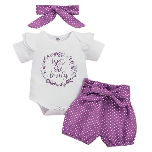 Image of Aoswep Baby Girl Clothes Infant Newborn Girl Summer Short Set Clothes
