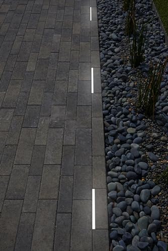 Image of LUMENGY Paver Light Slim 0.5x4 Inch (0.47x3.93), 5000K Daylight, Glare-Free Linear Lighting for Driveways, Walkways and Paver Borders, 12V Hardwired, IP67 Waterproof, Drive-Over Rated
