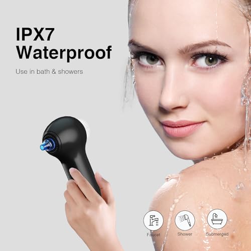 UMICKOO Face Scrubber Exfoliator with LCD Screen,Rechargeable Facial Cleansing Brush IPX7 Waterproof 3 in 1 Blackhead Remover Vacuum for Exfoliating,Massaging and Deep Pore Cleansing