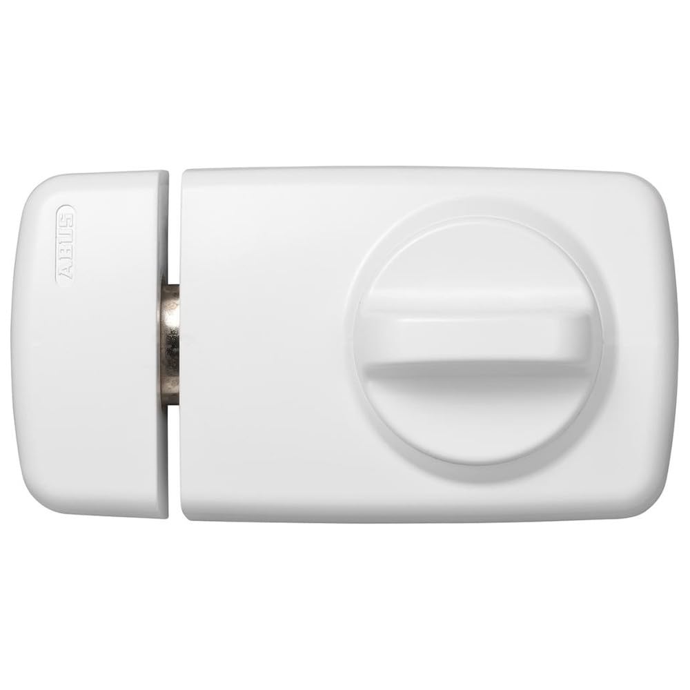 ABUS Additional Door Lock 7010 - Door Security Bolt with Rotary knob - White