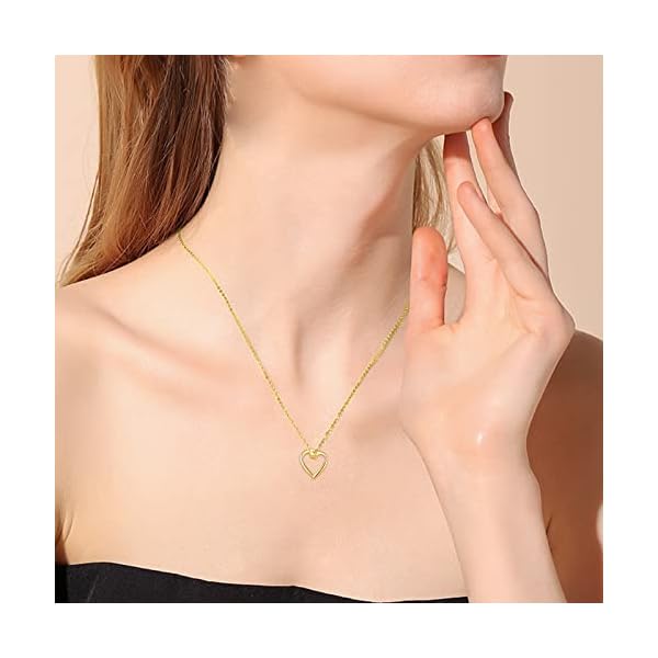 KECHO 14k Solid Gold Heart Pendant Necklace Fine Gold Jewelry Mothers Day Birthday Gifts for Women Wife Daughter Sister - Image 7