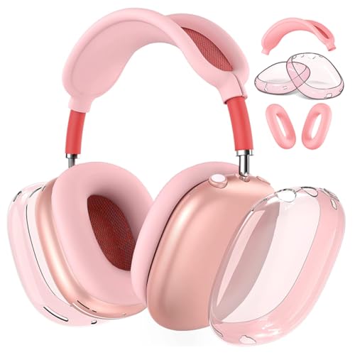 AirPods Max�w�b�h�t�H��(2024/2020)�p�P�[�X [3 in 1] ���h�~ �\�t�g TPU �ی�C���[�J�b�v �w��h�~ �h�o (�s���N)