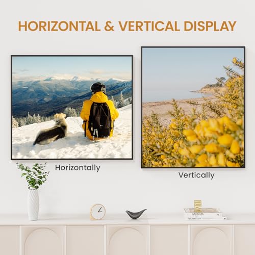 Image of 24x28 Aluminum Metal Picture Frame,Tempered Glass Black Photo Frame 24x28 for Family Photo,Posters,Art,Document to Wall Mount Horizontally or Vertically