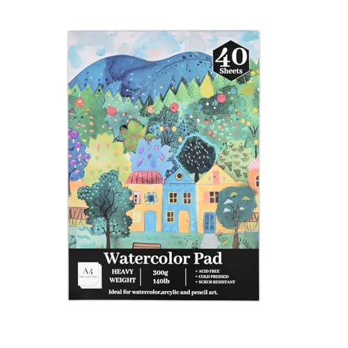 Atoke Watercolour Paper Pad,A4 Water Colour Paper,140lb/300gsm Artist Painting Drawing Paper Book,Art Supplies for Adults Kids,Watercolour Paint Set,Sketchbook,Journal