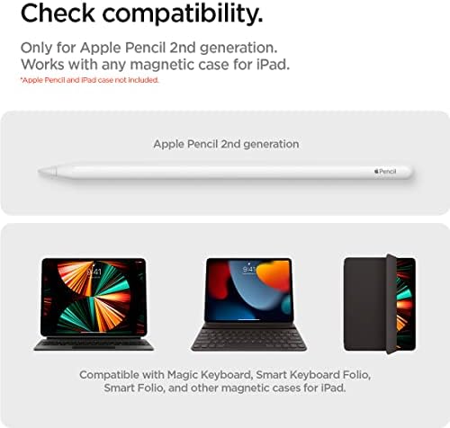 Spigen Apple Pencil 2nd Generation Holder Compatible with iPad Air 5 / Air 4, iPad Pro 12.9 3rd Gen and Later / iPad Pro 11 1st Gen and Later- Black