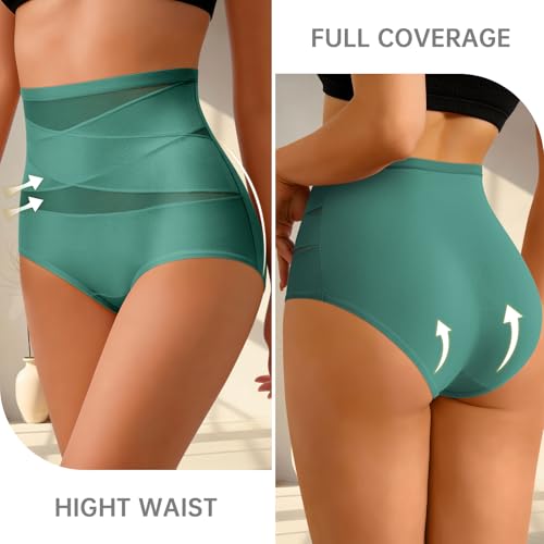 Image of Tummy Control Underwear for Women,Seamless High Waisted Panties,Stretch Ladies Brief Multipack