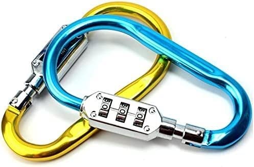 Lucchetto a combinazione con codice ripristinabile Moschettone for bagaglio a 3 cifre, strumento for password portatile, in lega di zinco(Silver,Silver)