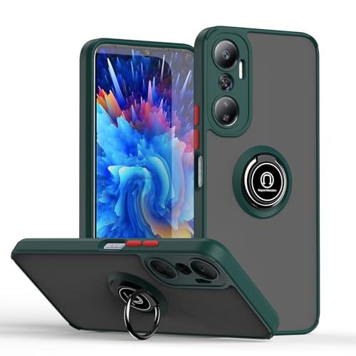 linsuyu Case Compatible with Infinix Hot 20, Compatible with Infinix Hot 20 Ring-Shaped Bracket Phone Case Green