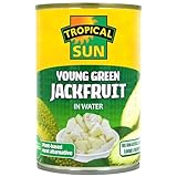 Tropical Sun Young Green Jackfruit in Water 400g | Plant-Based Vegan Meat Alternative | Tender Texture for Curries, Stir-Fries & Wraps | Natural Source of Fibre | Ready to Cook | Pack of 1