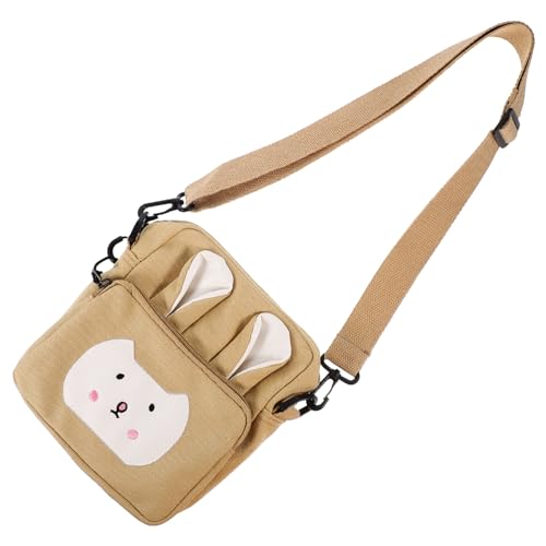 Boy Girl Cartoon Crossbody Bag Adorable Boys and Girls Zipper Pouch for Items Random Color Fashionable Canvas Single Shoulder Bag