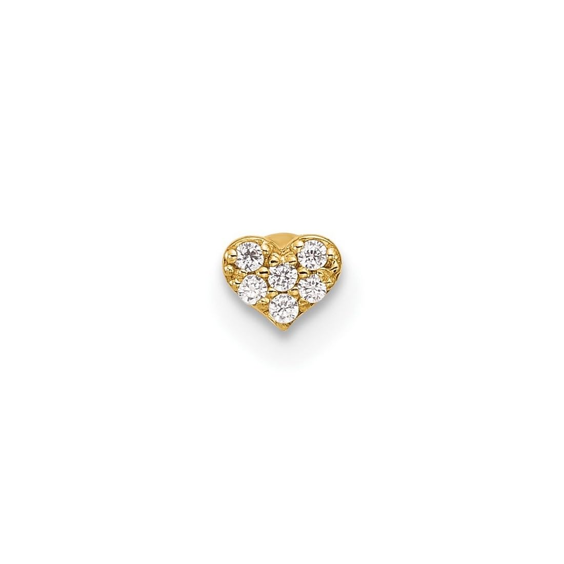 3,98 mm 14 Karat Gold Zirkonia Kunstdiamant Liebe Herz Anhänger Halskette Labret Gesicht Schmuck Geschenke für Frauen, Metall, Zirkonia