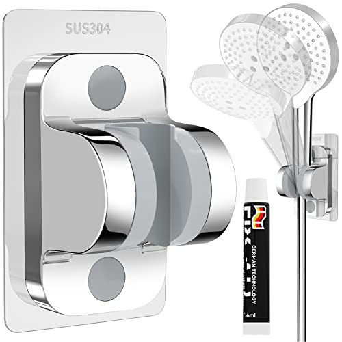 Soporte para Ducha Ajustable - Soporte Alcachofa Ducha Universal Soporte de Cabezal de Ducha sin Taladro Cursor Brazo de Sujeción, Acero Inoxidable, Impermeable