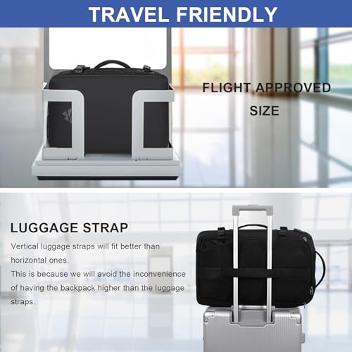 Image of Travel Backpack for Men 40L, TSA Flight Approved Carry On Backpack with Rain Cover, 17inch Travel Laptop Backpack with USB Charging Port, Extra Large Luggage Suitcase Daypack Weekender Bag, Black