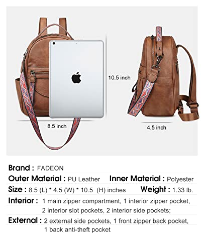 Fadeon Mini Backpack Purse For Women, Designer Leather Cute Roomly Small Backpacks, Ladies Shoulder Backpack Fashion Handbag #TOP2