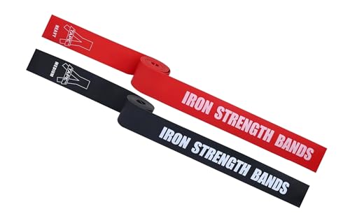 Image of A-TAPE Muscle Floss Bands (5' Ft Long X 2 inch inch Width)- Compression Bands - for Improving Movement, Increasing Circulation & Reducing Soreness (Red (Heavy) + Black (Medium))