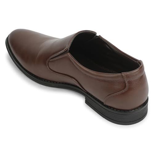 Image of Liberty Healers HML-87E Black & Brown Formal Non Lacing Mocassin Shoes for Men