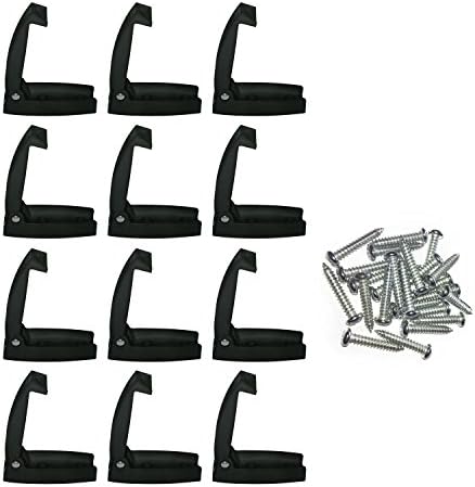 Camp'N - 12 Pack- Baggage Door Catch - Clip - Holder - for RV, Trailer, Camper, Motor Home Baggage Doors (Black)