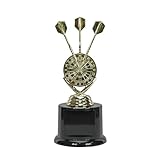 Darts Trophy - 6.75 Inch Tall | Engraved Golden Bullseye Award - Customize Now