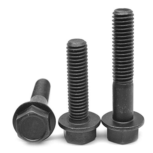 Image of 1 /2-13 X 6 Grade 8 Hex Flange Screw (Frame Bolt) Black Phosphate & Oil, Pack of 2