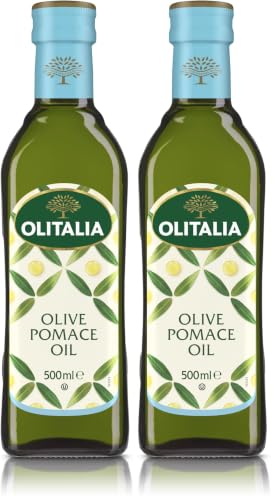 Image of Olitalia Pomace Olive Oil • Light Taste, High Smoke Point Imported Italian Cooking Olive Oil • Ideal for Indian Cooking, Frying, Sauteing & Baking, 16.91 fl oz ℮ 500 ml (Pack of 2)
