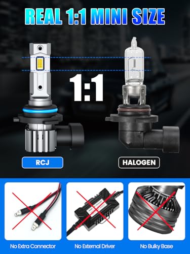 image for RCJ 9005/HB3 H11/H8/H9 Bulbs Combo, 32000LM Super Bright 6000K Cool Wh