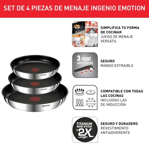 Imagen secundaria Tefal Ingenio Emotion, Juego de 3 sartenes