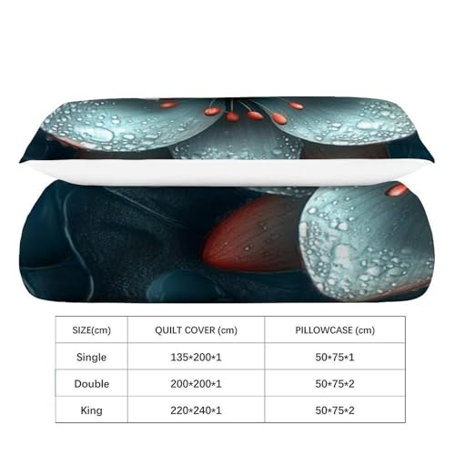 Housse de couette microfibre 135x200 plantes vert imprimé 3D taies - 4