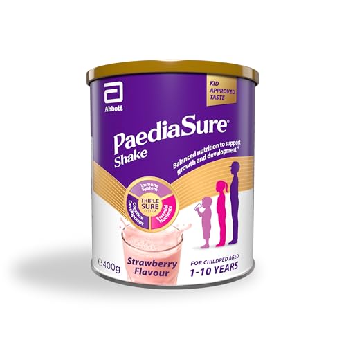 PaediaSure Shake – Strawberry Flavour – 400g – Balanced Nutritional Supplement Drink – Multivitamin for Kids – With Protein, Carbohydrates and Minerals – Supports Growth and Development – Vegetarian