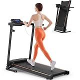 VINGVO Electric Folding Treadmill with Incline 300LBS Capacity LED Display 2.5ark Portable Foldable Running Exercise Machine for Living Room Bedroom