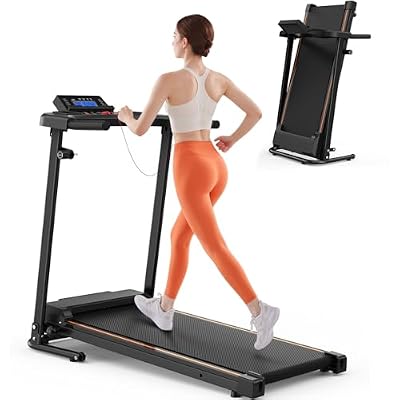 VINGVO Electric Folding Treadmill with Incline 300LBS Capacity LED Display 2.5ark Portable Foldable Running Exercise Machine for Living Room Bedroom