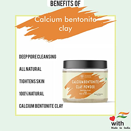 Image of Forest Ocean 100% Pure Calcium Bentonite Clay & Moroccan Rhassoul Clay Powder Combo Pack For Hair Care & Skin care, Unisex - (150g Each Pack Of 2)