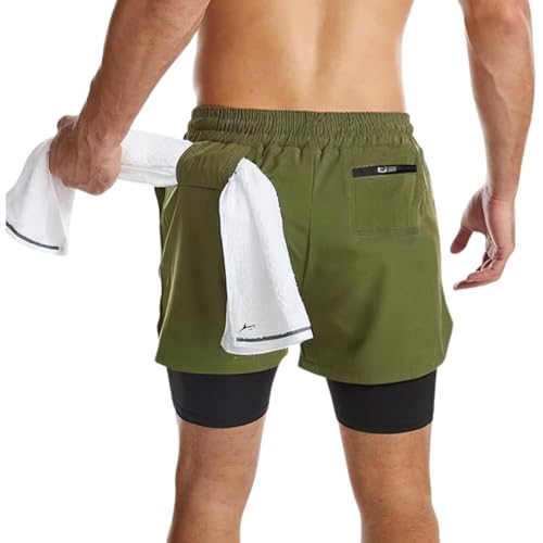 Image of PROSHARX Apex Dual Shorts Advanced with Concealed and Secure Pockets & Towel /T-Shirt Holder | Men's 2 in 1 Double Layer Short for Running, Gym & Sports