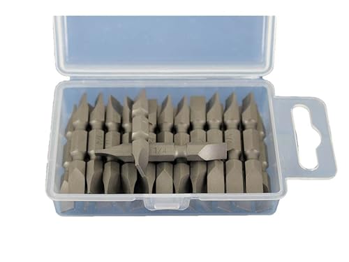 Tmax 25 Pc 1/4 Inch Slotted Flat Head Double Ended 2 Inch Impact Ready Screwdriver Insert Bits #TOP24