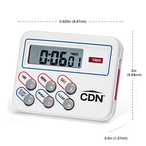 Cdn Digital Timer And Clock Memory Feature, 6.8 X 4.5 X 0.9 Inches, Cream #TOP6