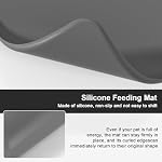 Silicone Pet Food Mat, 0.39" Raised Edge Dog Cat Feeding Mat, Waterproof Non-Slip BPA-Free Spill-Proof Pad for Small, Medium & Large Pets (Gray, 19" Lx12 W) - Image 4
