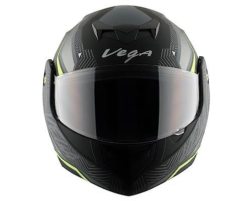 Image of VEGA Crux DX Energy Flip-up Helmet Dull Black Neon Green-M
