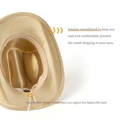 Image of Cowboy Hat for Women Bling Diamond Party Disco Cowgirl Hat | Shimmery Finish, Adjustable Strap Inside, Western Birthday Party, Music Festival and Concerts, Cowboy Costumes Accessories