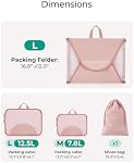 BAGSMART Garment Folder Packing Cubes for Travel, 4 Set Lightweight Travel Cubes for Wrinkle Free, Durable Suitcase Organizers Bag Set for Travel Essentials Baby Pink
