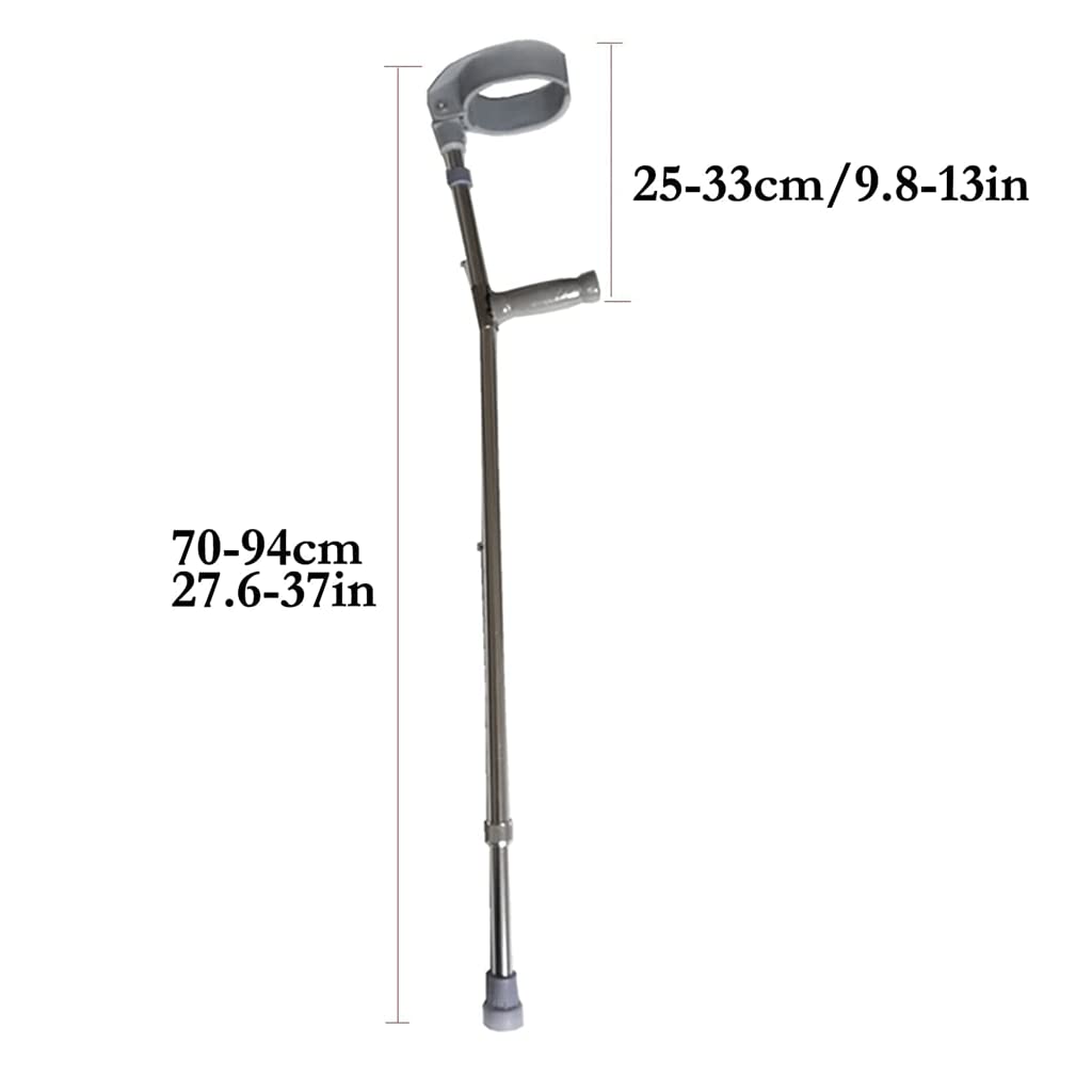 Stampelle a braccio regolabili, stampelle in alluminio leggero per avambraccio con polsini completi, 1 paio per supporto della mobilità