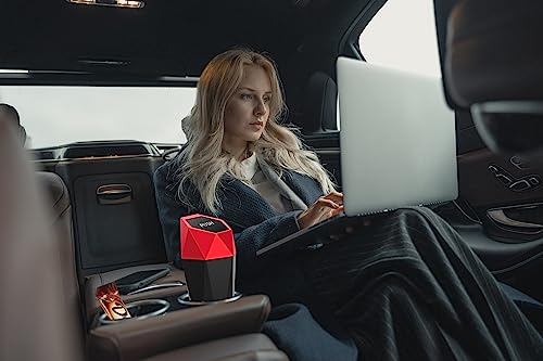 Image of Ginsco 2 Pack Car Trash Can with Lid, Cup Holder Garbage Can for Car, Garbage Bin Cars Accessories for Interior, Leakproof Small Trash Bin, Mini Trash Can for Cars, Home, Bedroom, Office (Red)