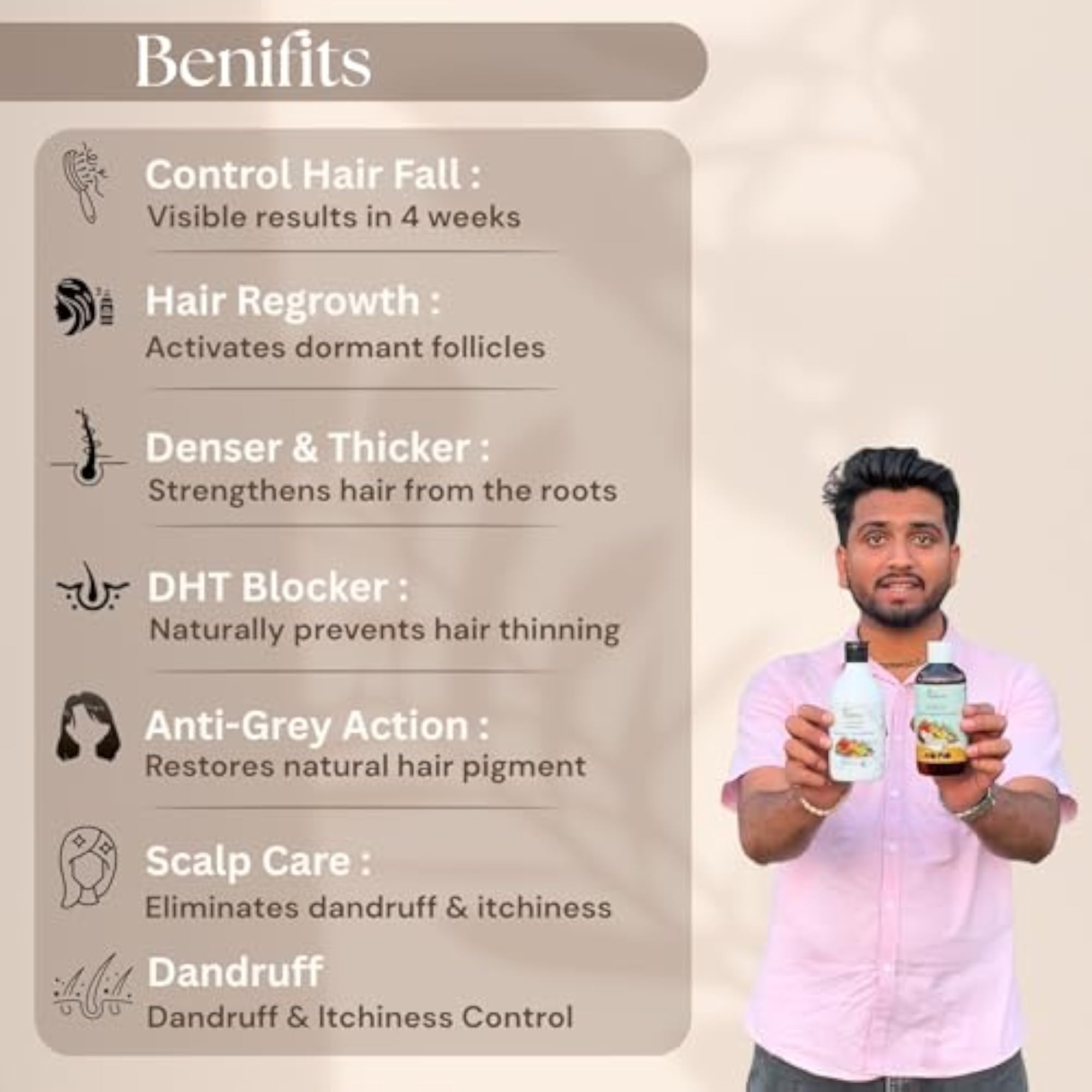 Hair Growth Combo Oil & Shampoo Set, DHT Blocker