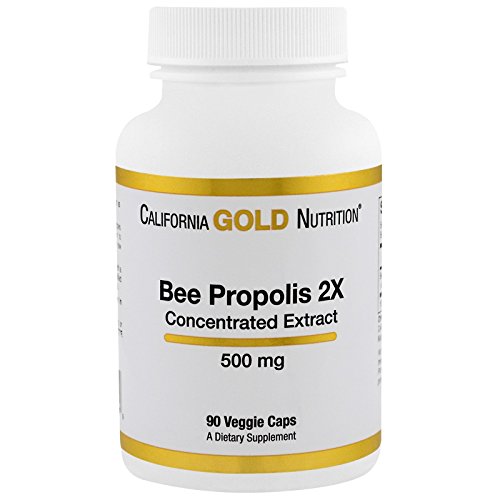 California Gold Nutrition Bee Propolis 2X, Concentrated Extract, 500 mg, 90 Veggie Caps