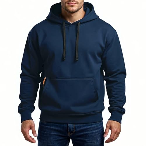 Hoodies For Men Pullover Solid Color Sweatshirts Big And Tall Winter Drawstring Tops Cozy Sweatshirts With Pocket3