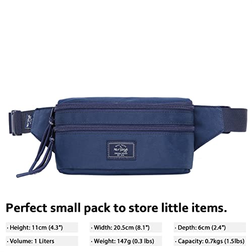Image of HotStyle 521s Fashion Fanny Pack Small Hiking Waist Bag, 8.0 inchx2.5 inchx4.3 inch, S029C, Navy, One Size