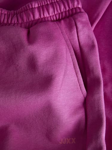 Jjxx Jxabbie Rlx Hw Every Pants Swt Noos Jogging, Rosso Fucsia/Stampa: Carmine Rose Logo, Xl Donna - 7