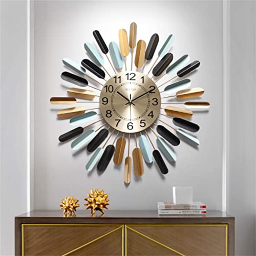Zlbyb Wrought Iron Sun Shape Wall Clock Wall Hanging Crafts Decoration Home Living Room Wall Clock (Color : A, Size : 60 * 60Cm) #TOP2