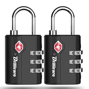 2 Pack TSA Approved Luggage Locks, Combination Travel Padlock, 3-Digit Waterproof Lock, TSA Accepted Outdoor Keyless Resettable Lock for Lockers, Bags, Backpack, Gym, Gate, Anti Theft-Black